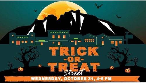 trick or treet street sign