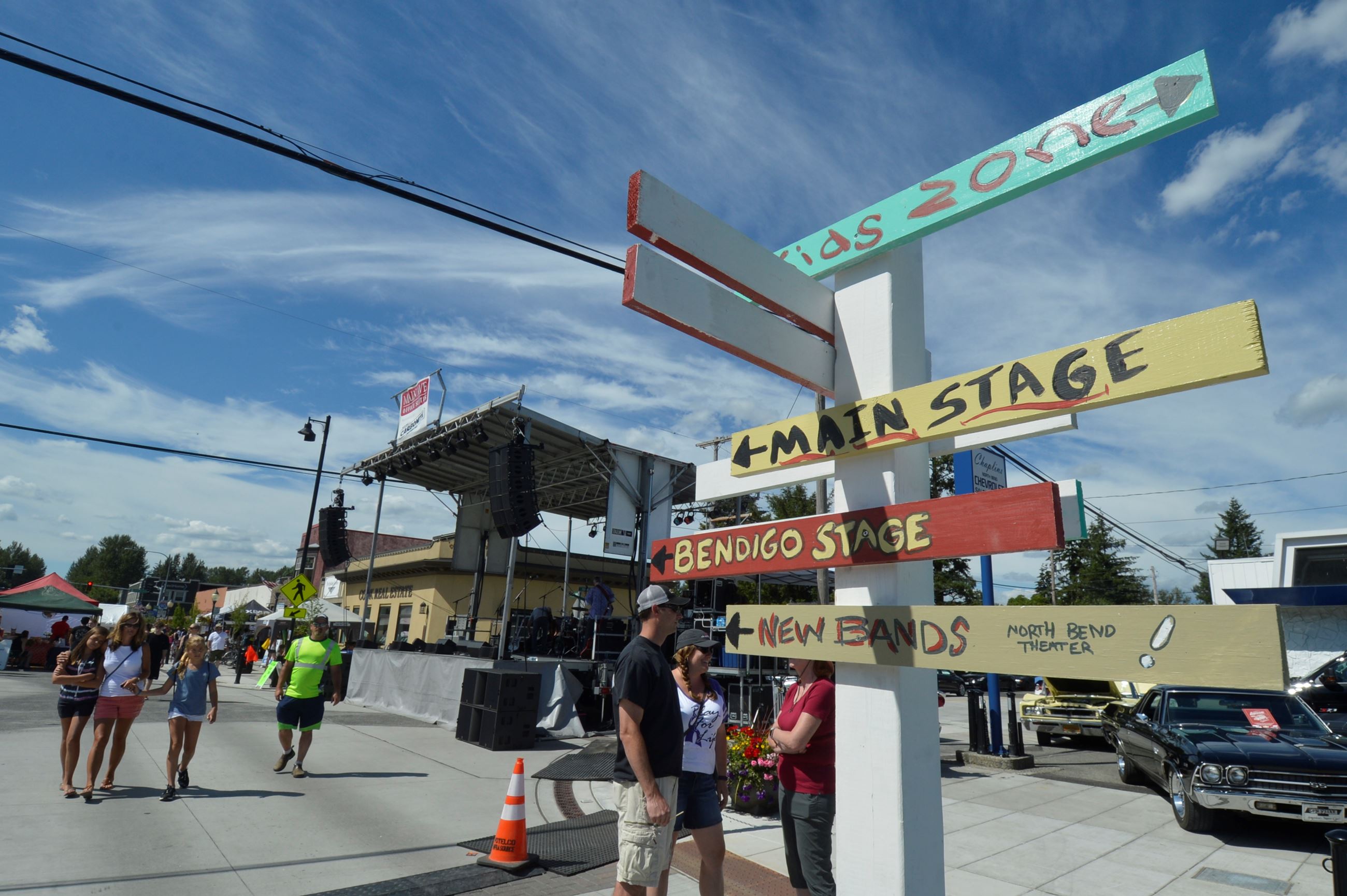Sign and stage
