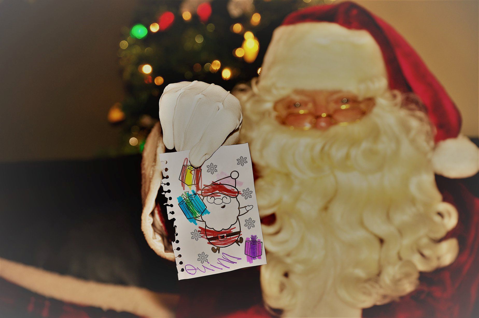 Santa with Drawing 