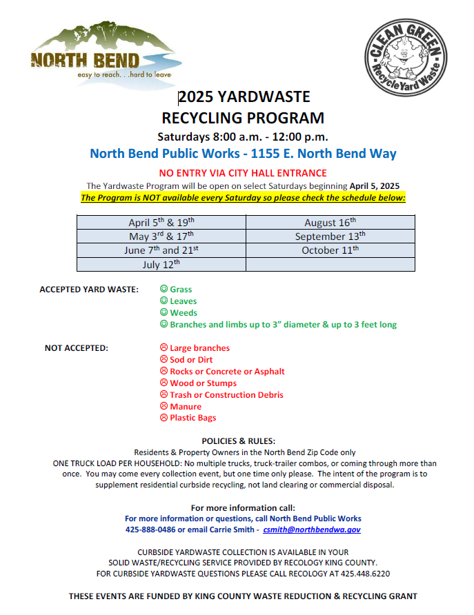 2025 Yard waste Flyer