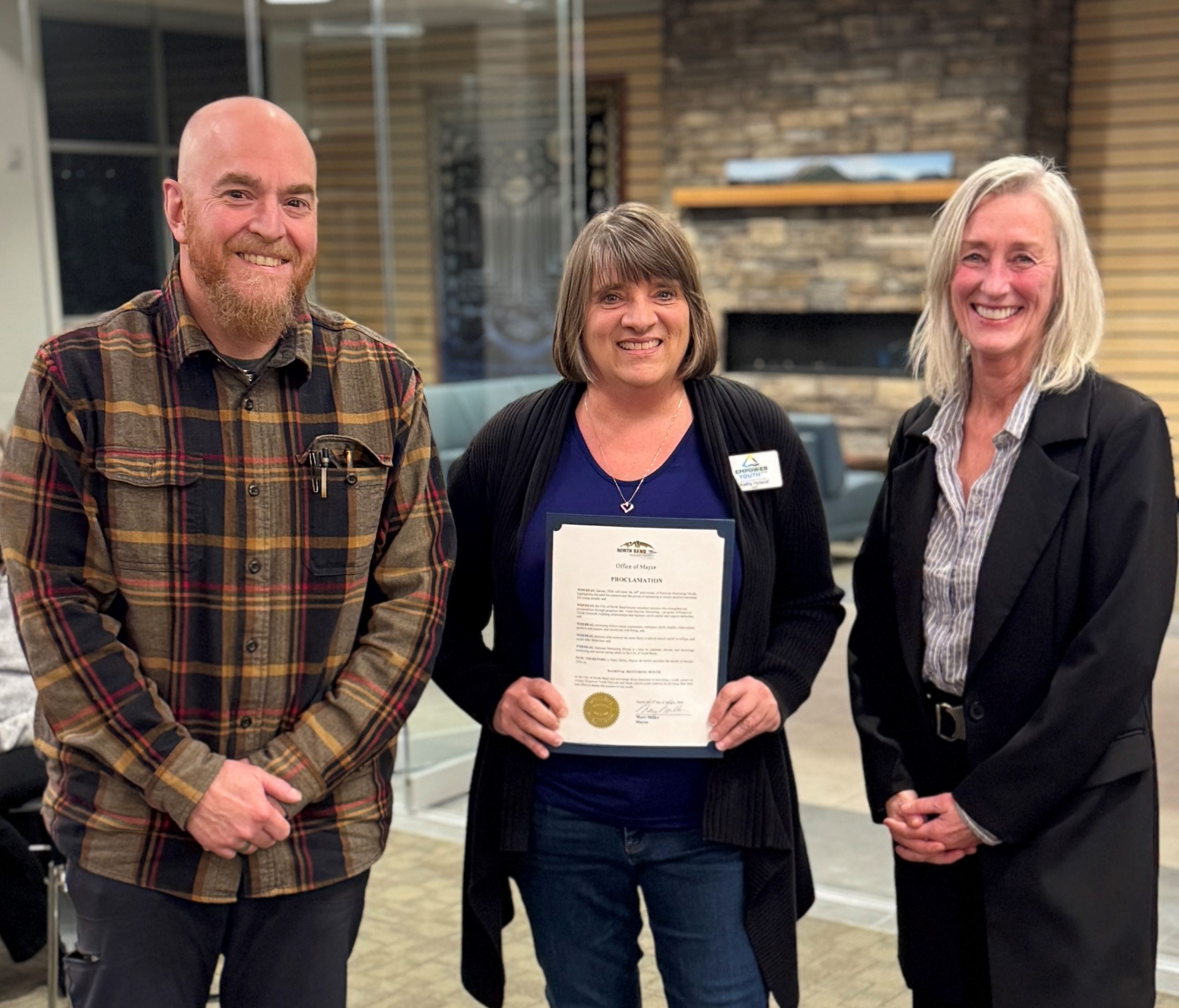 People smiling at the camera