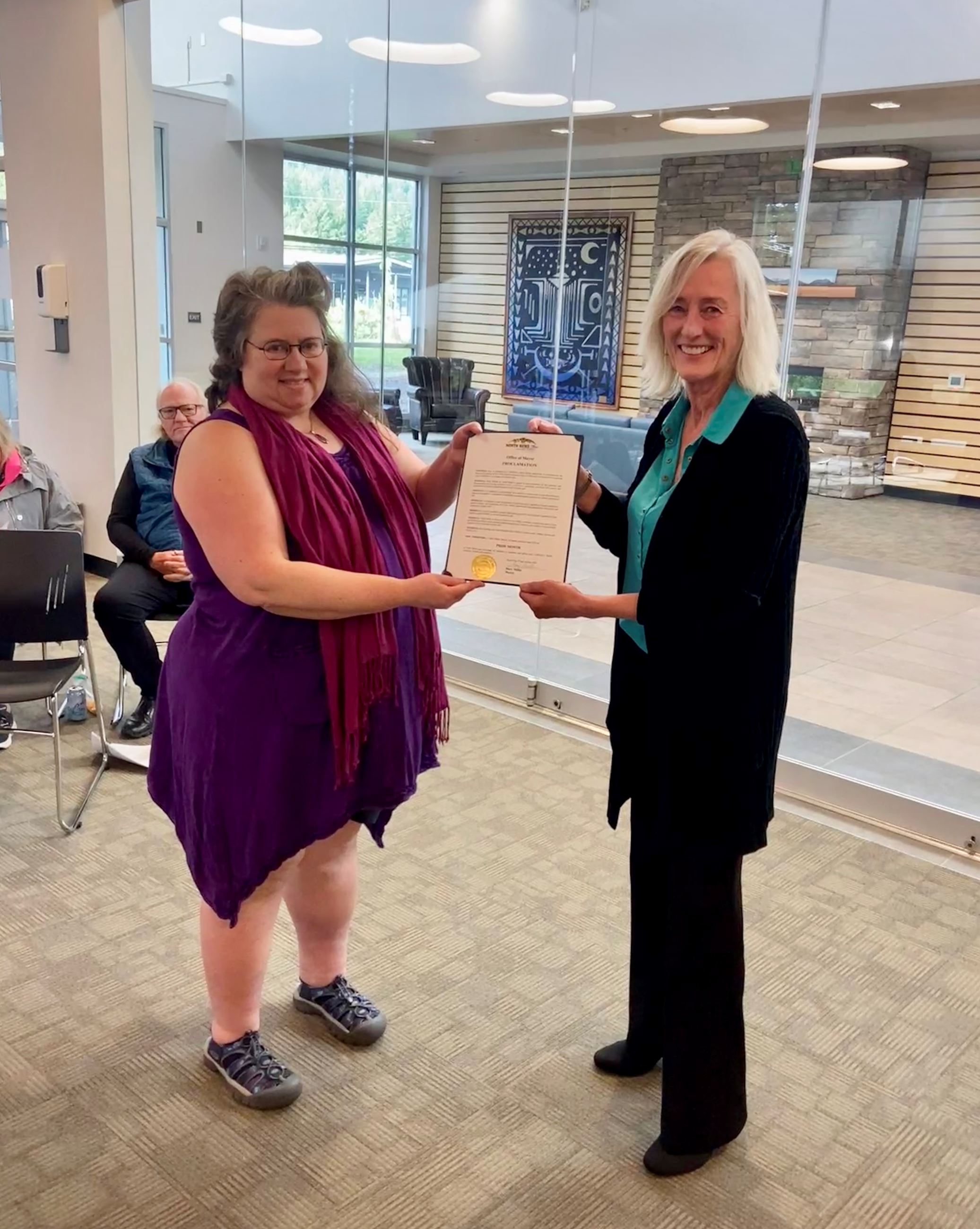 Laureli Shimayo and Mayor Miller, Pride Month Proclamation